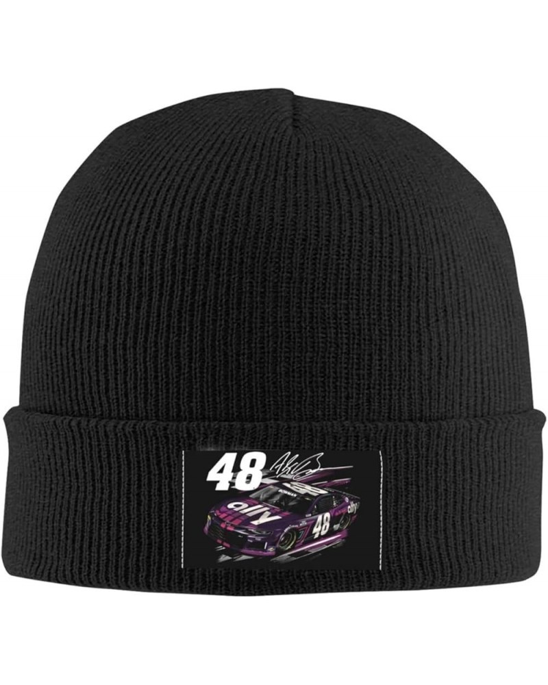 Alex Bowman 48 Knit Cuffed Soft Warm Knitted Hat Cap Cozy Chunky Beanie Unisex Plain Skull Classic Daily Stretch Thermal Pain...