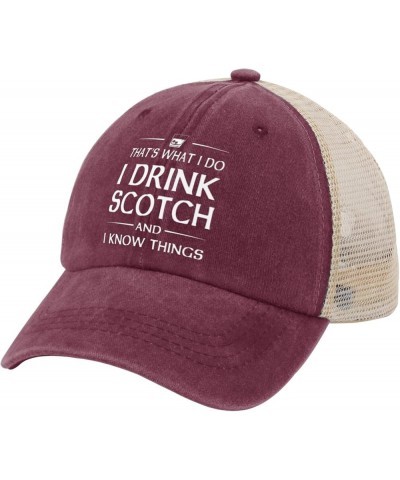 Whiskey Hat That's What I Do I Drink Whiskey and I Know Things Hat for Men Women AllBlack Sun Hat Cowgirl Deep Rose $10.80 Ba...