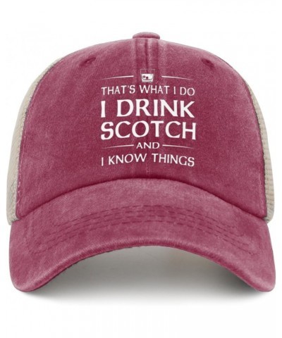 Whiskey Hat That's What I Do I Drink Whiskey and I Know Things Hat for Men Women AllBlack Sun Hat Cowgirl Deep Rose $10.80 Ba...