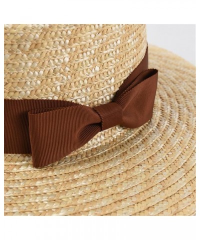 Vacation Beach Hats for Women Bow Straw Hat Summer UV Protection Sun Hats Ladies Party Hats Purple $23.28 Sun Hats