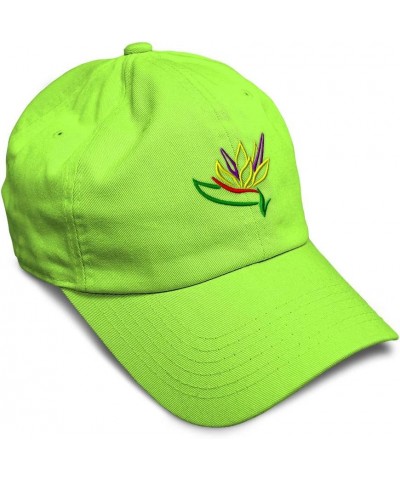 Soft Baseball Cap Plants Bird of Paradise Embroidery Flowers and Plants Cotton Dad Hats for Men & Women Lime Design Only $12....