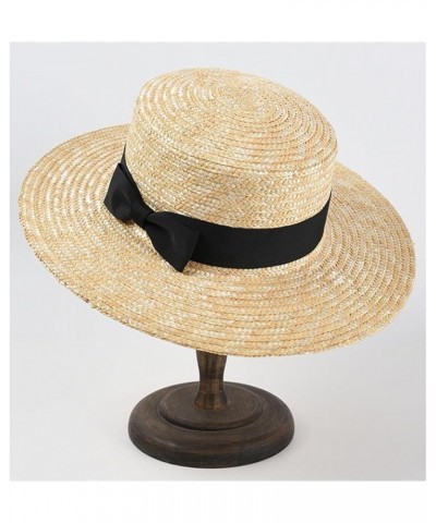 Vacation Beach Hats for Women Bow Straw Hat Summer UV Protection Sun Hats Ladies Party Hats Purple $23.28 Sun Hats