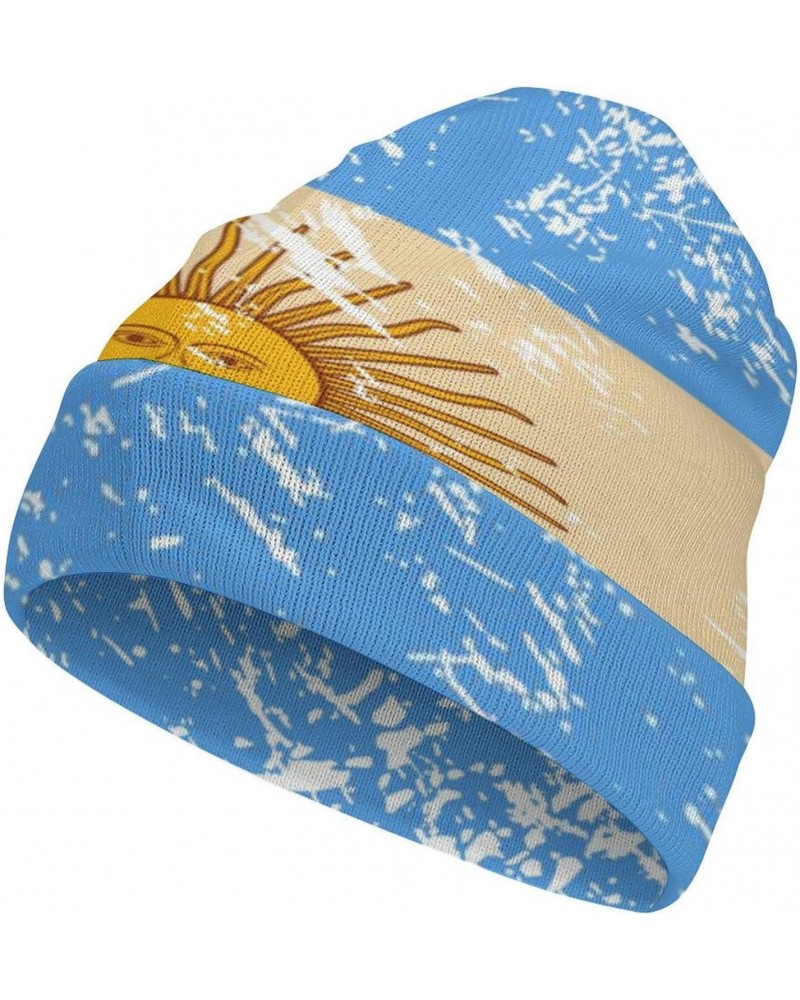 Retro Argentina Flag Beanie Hat Warm Cuffed Skull Cap Soft Sleep Hats for Men and Women $9.68 Skullies & Beanies