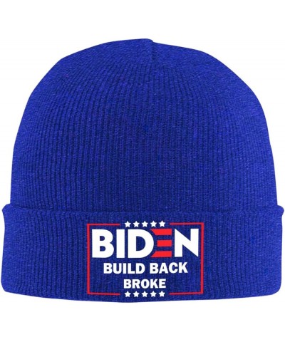 Biden Build Back Broke Winter Warm Knit Hat - Soft, Classic,Stretchy Beanie Cap Black Blue $14.06 Skullies & Beanies