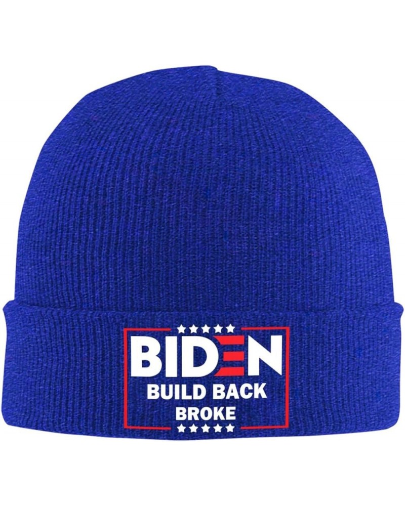 Biden Build Back Broke Winter Warm Knit Hat - Soft, Classic,Stretchy Beanie Cap Black Blue $14.06 Skullies & Beanies