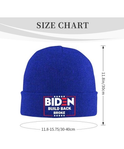 Biden Build Back Broke Winter Warm Knit Hat - Soft, Classic,Stretchy Beanie Cap Black Blue $14.06 Skullies & Beanies