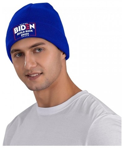 Biden Build Back Broke Winter Warm Knit Hat - Soft, Classic,Stretchy Beanie Cap Black Blue $14.06 Skullies & Beanies