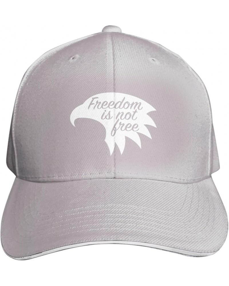 Nerver Forget Freedom is Not Free Hat Curved Bill Baseball Caps Sports Dad Hat Black Gray $12.18 Baseball Caps