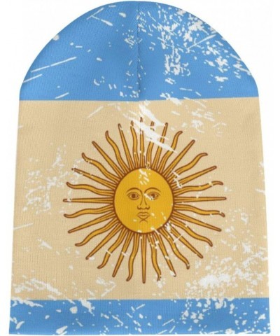 Retro Argentina Flag Beanie Hat Warm Cuffed Skull Cap Soft Sleep Hats for Men and Women $9.68 Skullies & Beanies