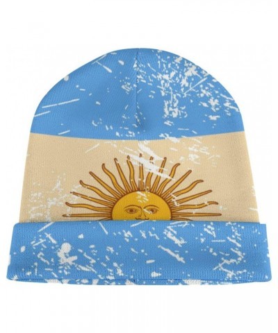 Retro Argentina Flag Beanie Hat Warm Cuffed Skull Cap Soft Sleep Hats for Men and Women $9.68 Skullies & Beanies