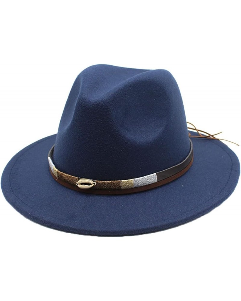 Classic Fedoras Hats Wide-Brim Panama Floppy Hat Solid Color Cotton Hat Cap for Women Men Costume Accessories Navy Blue2 $15....