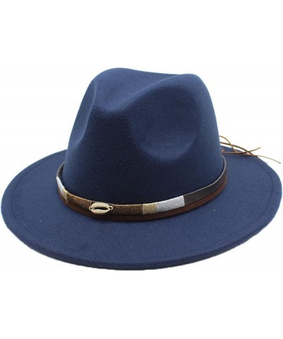 Classic Fedoras Hats Wide-Brim Panama Floppy Hat Solid Color Cotton Hat Cap for Women Men Costume Accessories Navy Blue2 $15....