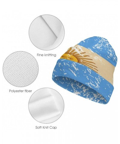 Retro Argentina Flag Beanie Hat Warm Cuffed Skull Cap Soft Sleep Hats for Men and Women $9.68 Skullies & Beanies