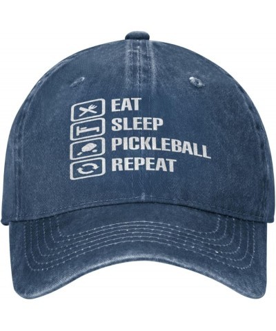 Eat Sleep Pickleball Repeat Gifts-Hats for Mens Women Baseball Cap Vintage Washed Baseball Hats Black Navy Blue $12.17 Baseba...