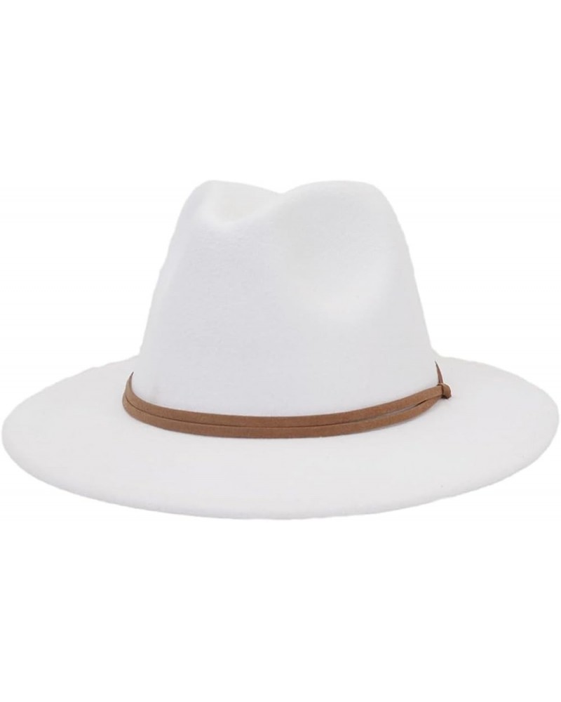 Fedora Hats Women Men Wide Brim Church Top Hat Artificial Woolf Elted Jazz Cap Panama Hat White $15.83 Fedoras