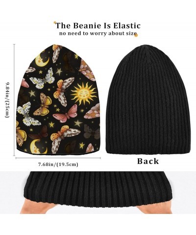 Beanie Hat Skull and Flower Beanie Hat for Men Women Rib Knit Beanie Beanie Cap Skull 86 $15.72 Skullies & Beanies