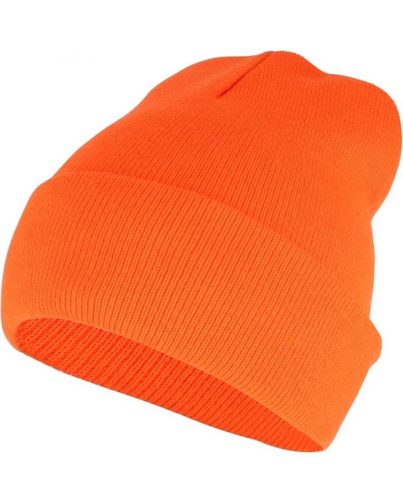 High Visibility Neon Color Cuff Long Winter Beanie Hat Orange $10.61 Skullies & Beanies