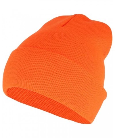 High Visibility Neon Color Cuff Long Winter Beanie Hat Orange $10.61 Skullies & Beanies