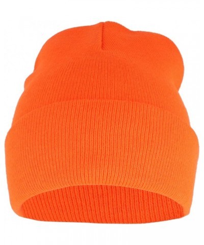 High Visibility Neon Color Cuff Long Winter Beanie Hat Orange $10.61 Skullies & Beanies