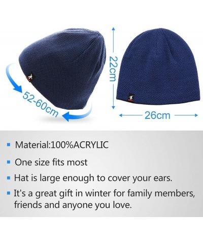 Winter Beanie for Men & Women Skull Cap Warm Hat Lined Toboggan Knit Outdoor Sport 7-blue $9.43 Skullies & Beanies