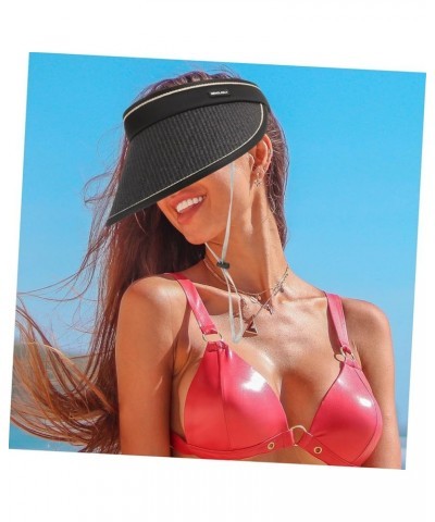 2pcs Empty Top Hat Straw Sports Golf Miss Blackx3pcs $10.97 Sun Hats