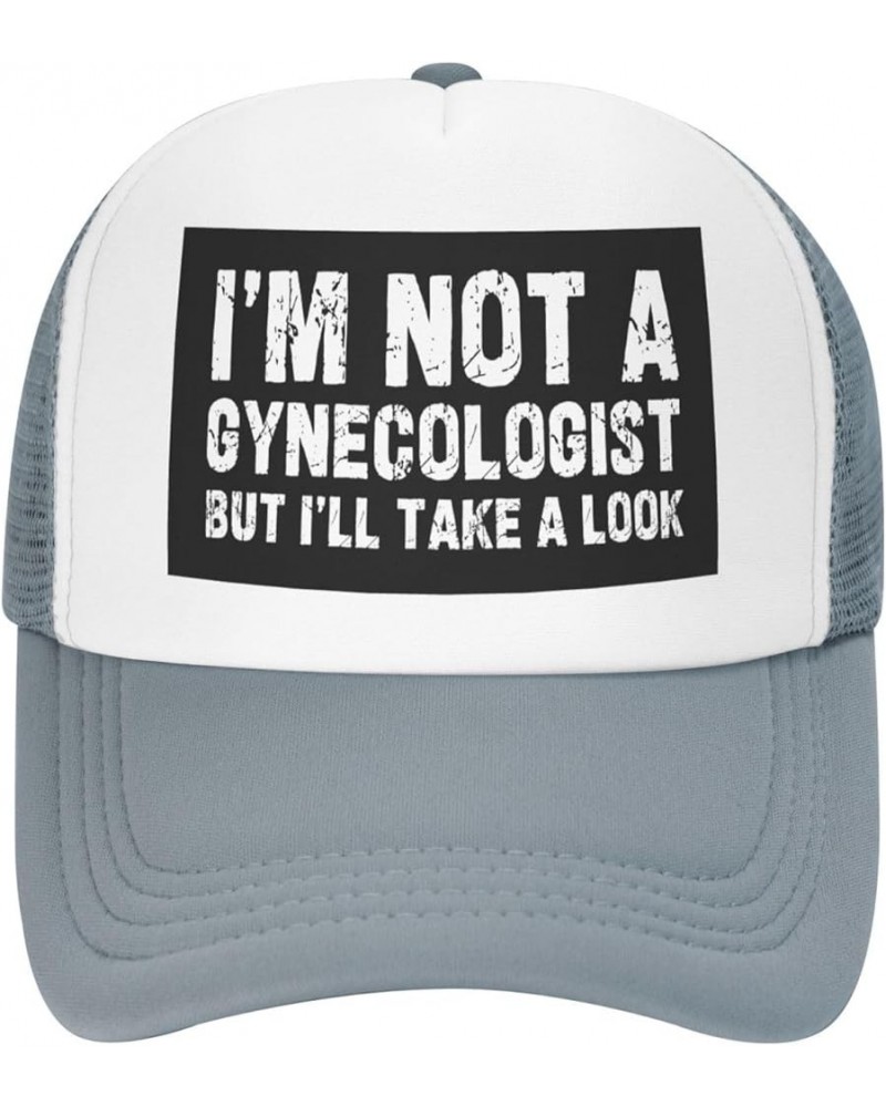 I'm Not A Gynecologist But I'll Take A Look Mesh Hat Men Women Baseball Cap Funny Trucker Hat Gray $11.43 Cowboy Hats