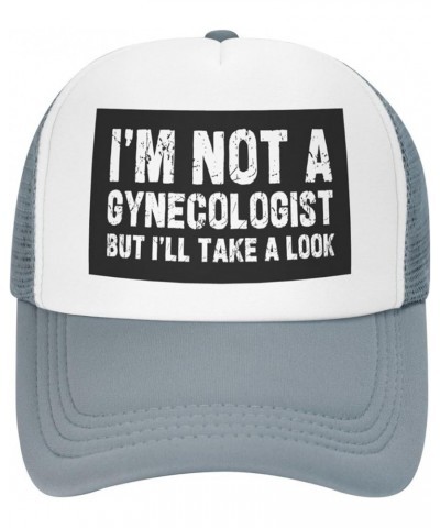 I'm Not A Gynecologist But I'll Take A Look Mesh Hat Men Women Baseball Cap Funny Trucker Hat Gray $11.43 Cowboy Hats