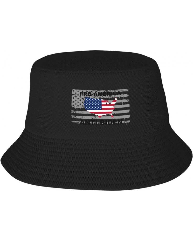 Pro America Anti Biden Stay Cool and Stylish with Our Trendy Bucket Hats - Perfect for Summer Fun and Outdoor Adventures Blac...