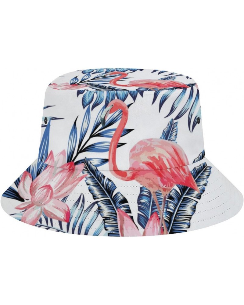 Watercolor Pink Flamingo Bucket Hats Sun Hats Outdoor Fisherman Hat for Women and Men $10.00 Bucket Hats