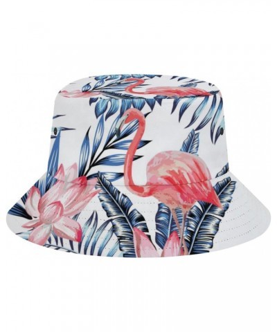 Watercolor Pink Flamingo Bucket Hats Sun Hats Outdoor Fisherman Hat for Women and Men $10.00 Bucket Hats