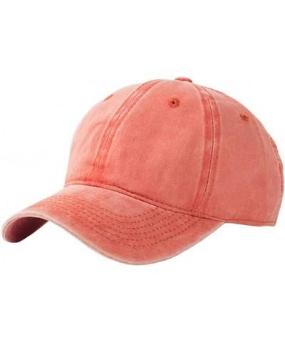 Unisex Baseball Cap Vintage Washed Denim Outdoor Hat Relaxed Adjustable Cap for Men Women A-orange $9.23 Baseball Caps