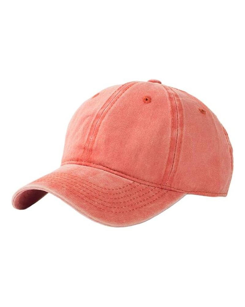 Unisex Baseball Cap Vintage Washed Denim Outdoor Hat Relaxed Adjustable Cap for Men Women A-orange $9.23 Baseball Caps