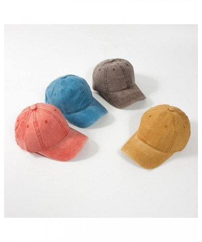 Unisex Baseball Cap Vintage Washed Denim Outdoor Hat Relaxed Adjustable Cap for Men Women A-orange $9.23 Baseball Caps