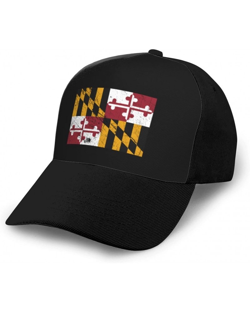 Flag of Maryland Texture Effect Baseball Cap Women Men Hat Outdoor Leisure Sun Hat Adjustable Truck Driver Baseball Caps Dad ...