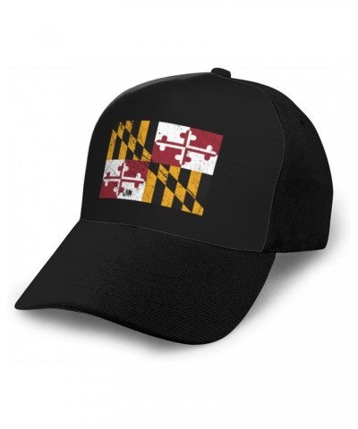 Flag of Maryland Texture Effect Baseball Cap Women Men Hat Outdoor Leisure Sun Hat Adjustable Truck Driver Baseball Caps Dad ...