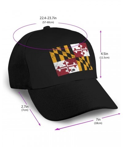 Flag of Maryland Texture Effect Baseball Cap Women Men Hat Outdoor Leisure Sun Hat Adjustable Truck Driver Baseball Caps Dad ...