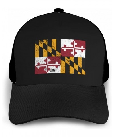 Flag of Maryland Texture Effect Baseball Cap Women Men Hat Outdoor Leisure Sun Hat Adjustable Truck Driver Baseball Caps Dad ...