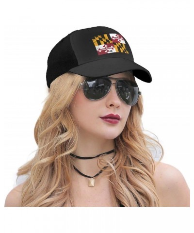 Flag of Maryland Texture Effect Baseball Cap Women Men Hat Outdoor Leisure Sun Hat Adjustable Truck Driver Baseball Caps Dad ...