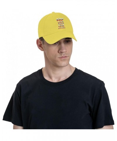 Keep Calm and Love Slovenia Baseball Cap for Men Women Dad Hat Classic Adjustable Golf Hats Yellow $10.73 Baseball Caps