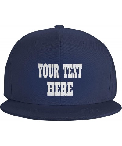 Custom Hat,Custom Logo Caps Your Design Here,Add Your Own Text and Design,Classic Mens Womens Trucker Hat Navy Blue-1 $8.10 B...