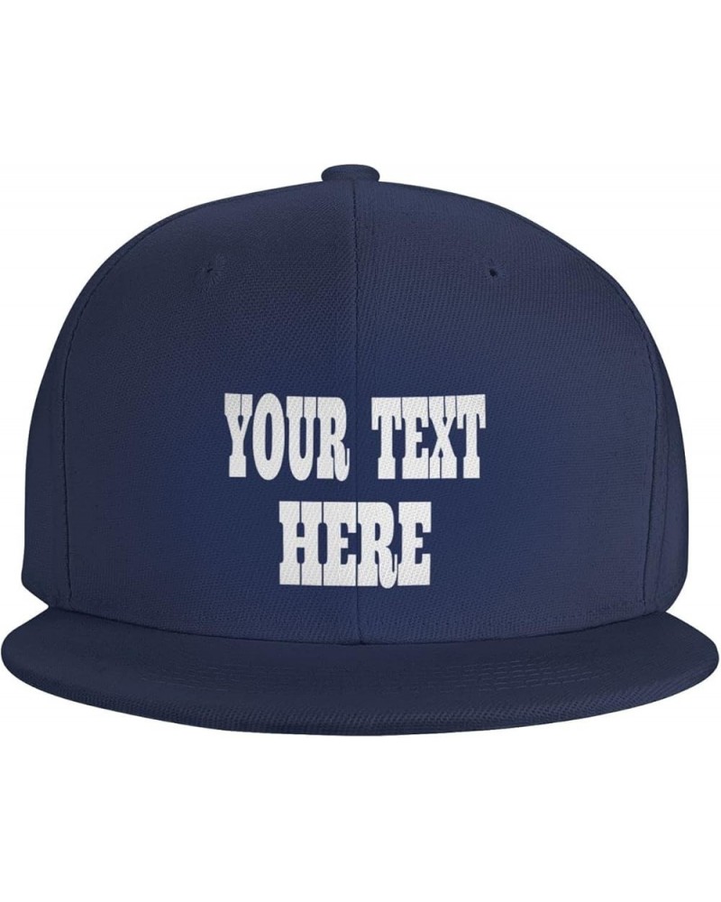 Custom Hat,Custom Logo Caps Your Design Here,Add Your Own Text and Design,Classic Mens Womens Trucker Hat Navy Blue-1 $8.10 B...