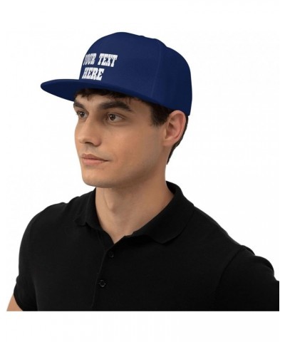 Custom Hat,Custom Logo Caps Your Design Here,Add Your Own Text and Design,Classic Mens Womens Trucker Hat Navy Blue-1 $8.10 B...