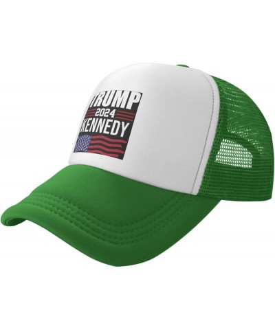 Trump-Kennedy 2024 Trucker Hat Mesh Baseball Cap Men Sun Hat Women Ponytail hat Golf Dad Cap Fishing hat Black Green $11.02 B...