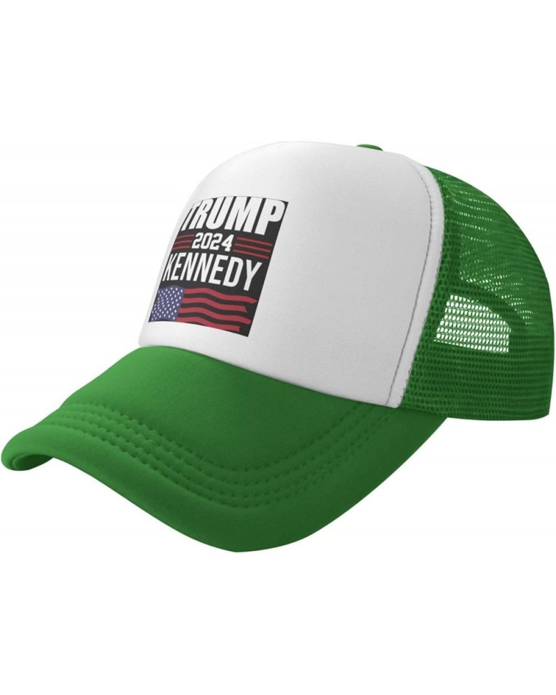 Trump-Kennedy 2024 Trucker Hat Mesh Baseball Cap Men Sun Hat Women Ponytail hat Golf Dad Cap Fishing hat Black Green $11.02 B...