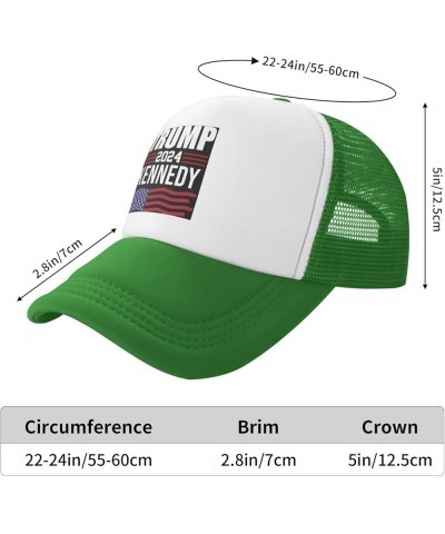 Trump-Kennedy 2024 Trucker Hat Mesh Baseball Cap Men Sun Hat Women Ponytail hat Golf Dad Cap Fishing hat Black Green $11.02 B...