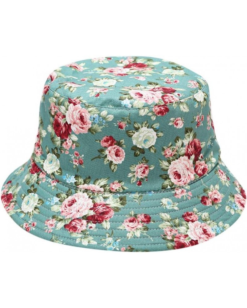 Bucket Hat Unisex Fisherman Sun Hat Women Two Sided Bucket Floral Outing Men Baseball Cap Fishing Hat Fall Hats (Color : Mult...