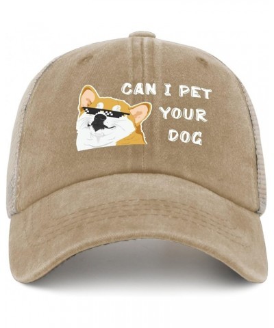 Can I Pet Your Dog Hat Men Funny Tennis Hats for Men AllBlack Caps Trendy for Dance Teacher Pigment Khaki $13.18 Baseball Caps