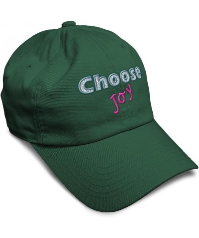 Soft Baseball Cap Choose Joy Style B Cotton Dad Hats for Men & Women Forest Green $13.16 Baseball Caps