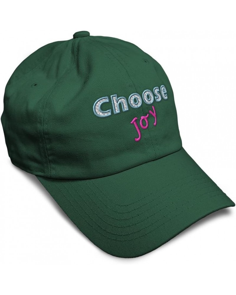 Soft Baseball Cap Choose Joy Style B Cotton Dad Hats for Men & Women Forest Green $13.16 Baseball Caps