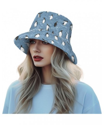 Cute Penguin Skating Bucket Hat for Women Men Packable Bucket Hat Unisex Beach Hat for Fall Winter Travel Camp Multicolor $9....